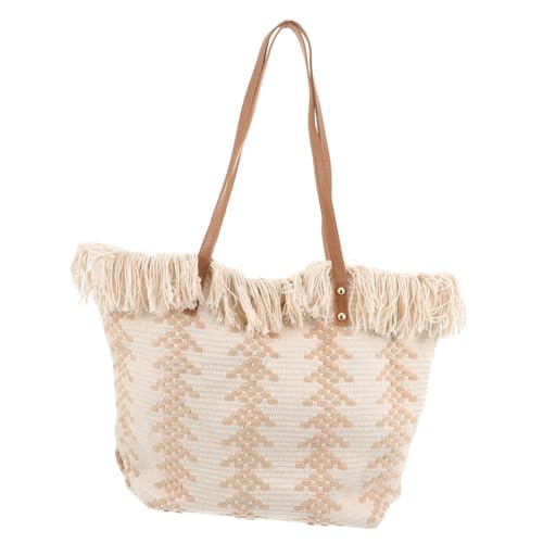 Gatuida Große Tote Bag Damen Schultertasche mit Quasten Handgewebt Lässige Umhängetasche für Alltag Reise Strand Urlaub Party von Gatuida