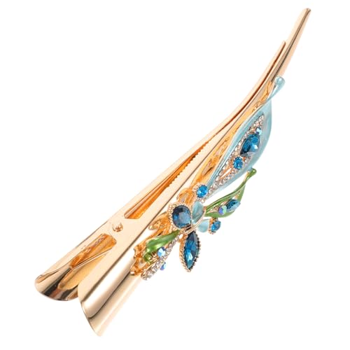 Gatuida Große Vintage Haarklammer Funkelnden Strasssteinen und Blumenmotiv Stabiler Entenschnabel Haarclip für Damen Rutschfestes Haarschmuck Accessoire Eleganter Frauen Haarclip von Gatuida