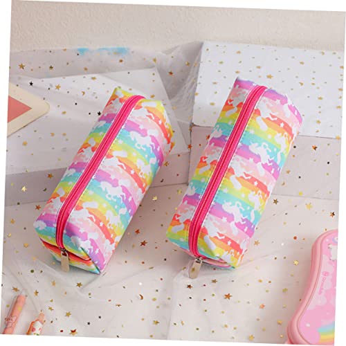 Gatuida Großes Einhorn Federmäppchen mit Reißverschluss Bunte Cartoon Stifttasche für Mädchen Praktische Schreibwaren Aufbewahrung Großer Stauraum für Schule und Büro von Gatuida