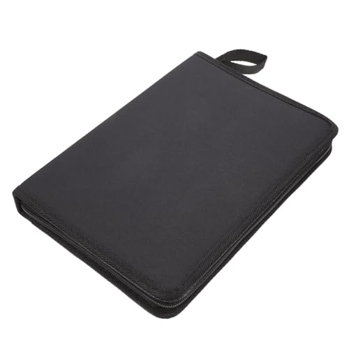 Gatuida Großes Faltbares Federmäppchen aus Schwarzem Canvas mit Stiftfächern Multifunktionale Aufbewahrungstasche für Schüler und Künstler Reißverschlussfest Waschbar für Bleistifte von Gatuida