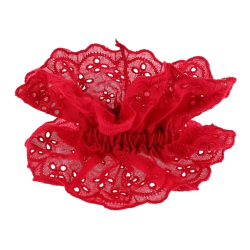 Gatuida Großes Rotes Spitzen haargummi Elastisches Haarschmuck Damen Haargummi Zopf Pferdeschwanzhalter Vielseitiges Haarband für Alltag Party Hochzeit von Gatuida