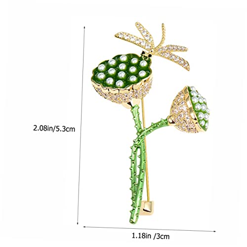 Gatuida Grüne Lotus Pod Brosche für Damen Kreative Kleidung Schmuck Eleganter Ansteckpin Modisches Accessoire für Mäntel Taschen Hüte für Hochzeit und Party von Gatuida