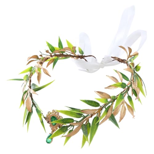 Gatuida Grüner Leaf Headpiece Haarkranz mit Blattkrone Vintage Barock Stirnband für Hochzeit Braut Damen Eleganter Haarschmuck für Party Festival Brautjungfern Cosplay von Gatuida