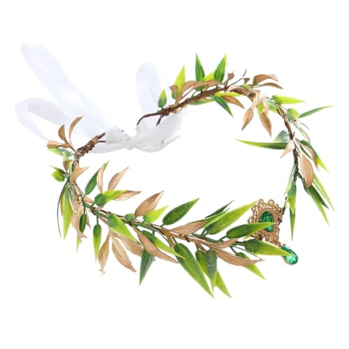 Gatuida Grünes Haarband Damen Leichtes Komfortables Stirnband mit Simulierten Blättern und Funkelndem Anhänger Modischer Haarschmuck für Hochzeit Party Festival und Alltag von Gatuida