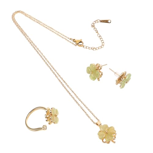 Gatuida Grünes Vierblättriges Kleeblatt Schmuckset Damen mit Drehbarem Anhänger und Katzenaugstein Elegantes Halsketten und Ring Set Vielseitiger Glücksbringer für Geburtstag Valentinstag Gatuida Grünes Vierblättriges Kleeblatt Schmuckset Damen mit Drehbarem Anhänger und Katzenaugstein Elegantes Halsketten und Ring Set Vielseitiger Glücksbringer für Geburtstag Valentinstag von Gatuida