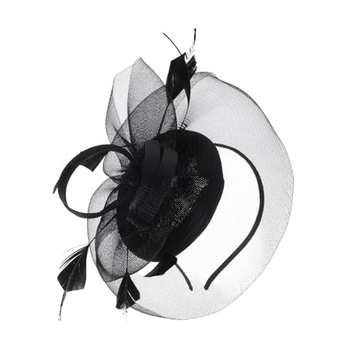 Gatuida Haarbänder Haarnadelhut Frauen Hochzeit Hut Damenhüte Für Hochzeiten Stirnband Für Hochzeitsgäste Braut Verzierte Stirnbänder Für Damen Trendy Frauen Hut Uv Seide Black von Gatuida