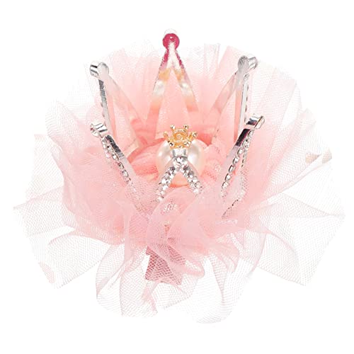 Gatuida Haarklammer Krone Metall Haarclip für Mädchen Niedliches Haaraccessoire mit Koreanischem Rosa Tüll für Geburtstagsfeiern und Festliche Anlässe von Gatuida