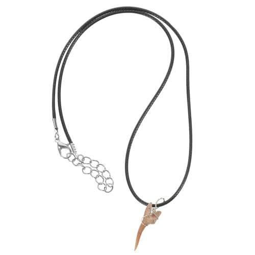 Gatuida Haifischzahn Halskette Naturstein Anhänger mit Silberfaden für Männer und Frauen Einzigartiger Boho Schmuck für Strandliebhaber Geeignet von Gatuida