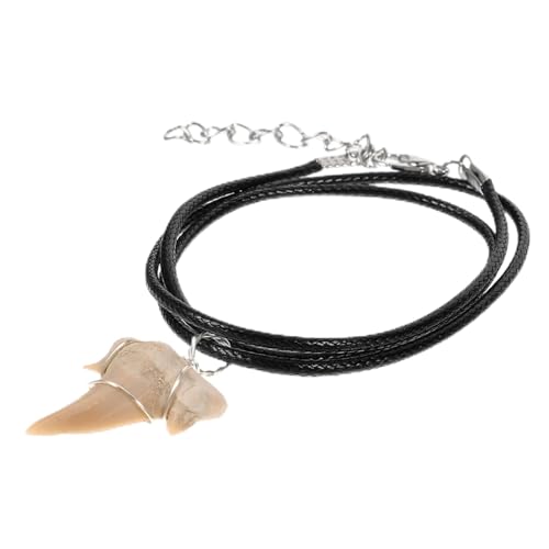 Gatuida Haifischzahn Halskette aus Naturmaterialien Dekorative Anhängerkette für Männer und Frauen Leicht und Bequem zum Layering von Gatuida