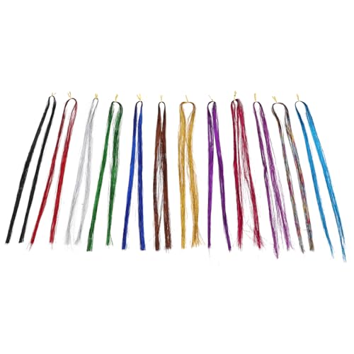Gatuida Hair Tinsel mit Farben Inklusive Silikonperlen Häkelnadel Haarbändern und Clips Langlebige Pet Haarverlängerungen zum Flechten Styling Cosplay und Partys Einfach Anzuwenden kein von Gatuida