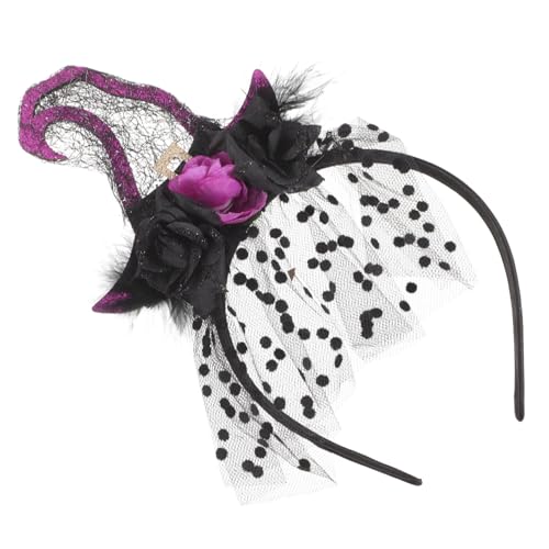 Gatuida Halloween Hexenhut Haarreif für Erwachsene Dekoratives Cosplay Stirnband Spitze Hexenhut Haarschmuck für Karneval Party und Halloween Kostüm Zubehör von Gatuida