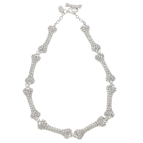 Gatuida Halloween Strass Knochen Halskette Clavicle Chain Damen Kette Auffälliger Schmuck für Party Geburtstag Hochzeit von Gatuida