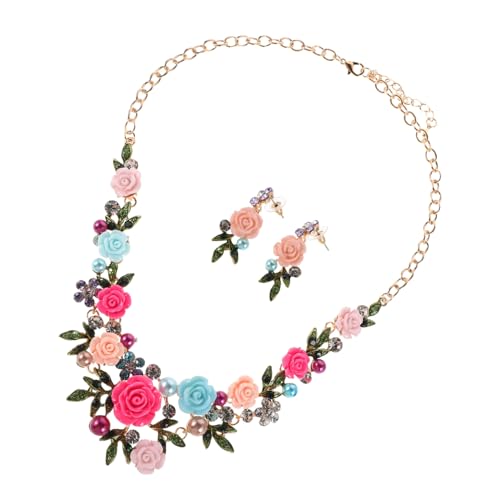 Gatuida Halskette Ohrring Set Sommerleicht Schmuck Blumen Anhänger Brautjungfer Party Alltag von Gatuida