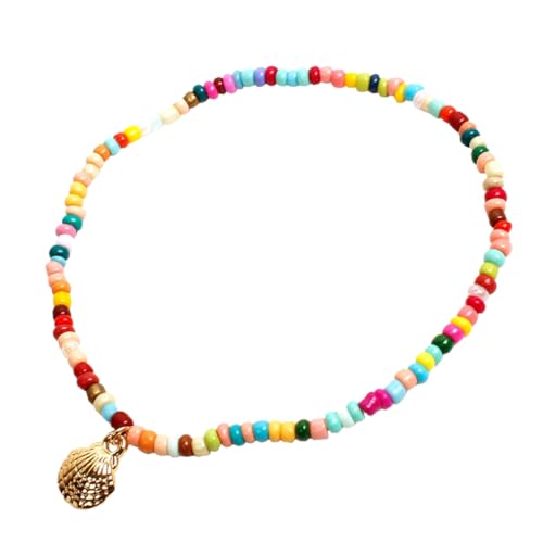 Gatuida Bunte Fußkette Perlen Strand Fußkettchen Für Damen Für Urlaub Zuhause Reisen Farbefrohes Design Schöne Fußdeko von Gatuida