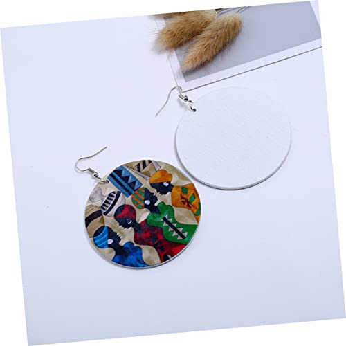 Gatuida Handgefertigte Holzohrringe Frauen Leicht Geometrisch Runde Afrikanische Ohrschmuck Hautfreundlich Langlebig Geschenkidee für Geburtstag Valentinstag Weihnachten von Gatuida