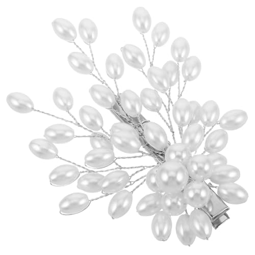 Gatuida Handgefertigter Weißer Perlen Haarclip Elegant Brautschmuck Haarnadel für Hochzeit Damen Vielseitiger Haarstecker für Brautjungfern und Festliche Anlässe von Gatuida