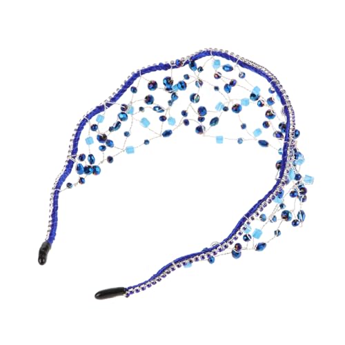 Gatuida Handgefertigtes Blaues Haarnetz mit Künstlichen Diamanten Dekoratives Tiara Haarband Leichtes Brautschmuck Accessoire für Hochzeit Show und Besondere Anlässe von Gatuida