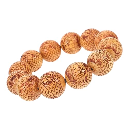 Gatuida Handgefertigtes Holzperlen Armband mit Feiner Drachenrelief Schnitzerei Unisex Design für Spirituelle und Modische Trageweise Natürliche Sandelholzmaterialien Verstellbare für Gatuida Handgefertigtes Holzperlen Armband mit Feiner Drachenrelief Schnitzerei Unisex Design für Spirituelle und Modische Trageweise Natürliche Sandelholzmaterialien Verstellbare für von Gatuida