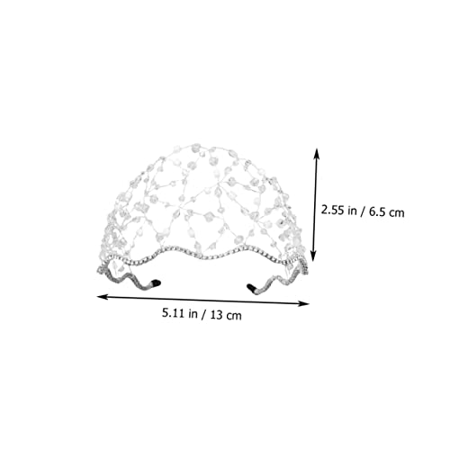 Gatuida Handgefertigtes Silbernes Netz Haarband mit Perlen und Diamantbesatz Filigraner Haarschmuck für Damen Geeignet für Shows Hochzeiten und Festliche Anlässe von Gatuida