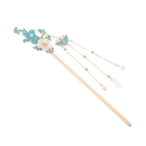 Gatuida Handgemachter Chinesischer Haarstab Blau mit Blumen Leichter Vintage Haarnadel für Dutt und Hochsteckfrisur Eleganter Haarschmuck für Frauen und Mädchen Einzigartiges Design von Gatuida