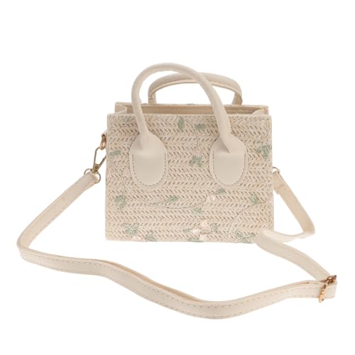 Gatuida Handgewebte Damen Umhängetasche Weiß PU Schultertasche Leicht Praktisch Viel Stauraum Für Alltag Freizeit Shopping von Gatuida