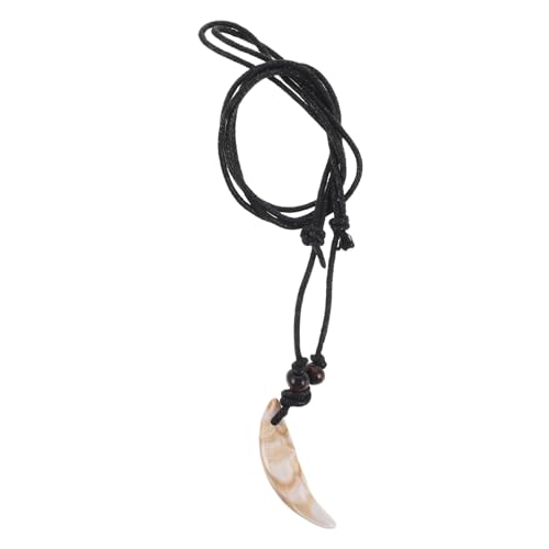 Gatuida Handpolierte Wolfszahn Halskette Geflochtenes Design Modisches Unisex Schmuckstück Langlebige Einzigartiger Falscher Zahn Anhänger für Alltag und Events von Gatuida