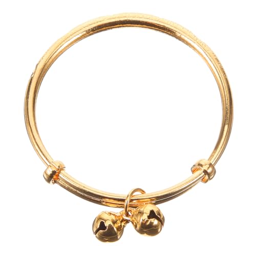 Gatuida Handring Imitation Gold Armband mit Glocke für Mädchen Zartes Wunscharmband S Innendurchmesser für Kleinkinder Modisches Accessoire von Gatuida