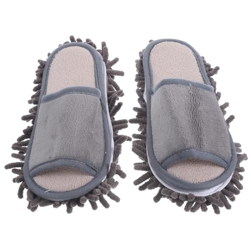 Gatuida Hausschuhe mit Mikrofaser moppfunktion Rutschfest Waschbar für Damen Herren Indoor Reinigungsschlappen Staub Tierhaaraufnahme S von Gatuida
