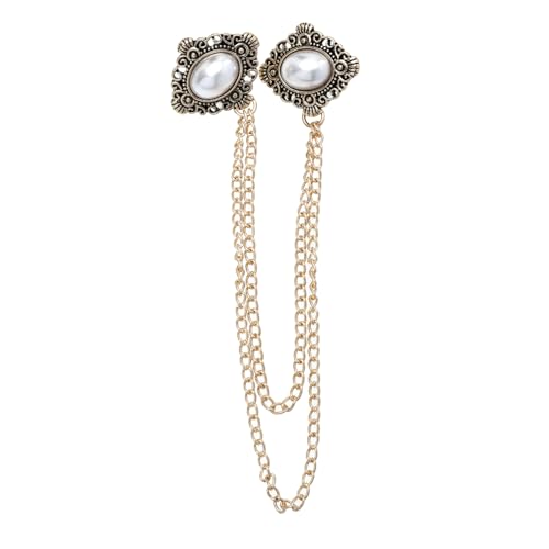 Gatuida Herren Anstecknadel Retro Kettenclip Brosche für Anzug Hemd Kragen Schmuck Vielseitig Modisch aus Legiertem Passend für Pullover Cardigan und Schal von Gatuida
