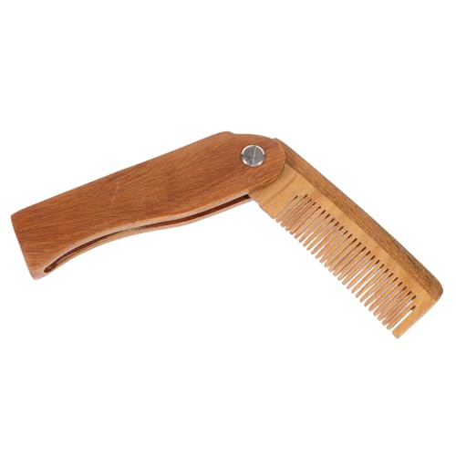 Gatuida Herren Bartkamm aus Massivem Grünem Sandelholz mit Lederetui Langlebig und Tragbar Glatte Oberfläche für Schonendes Styling und Präzises Bart Haarpflegeerlebnis von Gatuida