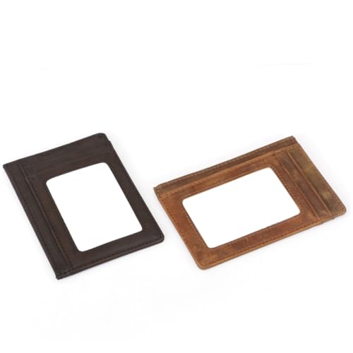 Gatuida Herren Geldbörse aus Vintage Rindshaut Kompakte Geldbörse mit Münzfach und Kartenhalter Schlankes Portemonnaie für Kreditkarten und Ausweise Unisex Braun Stilvoll und Praktisch von Gatuida