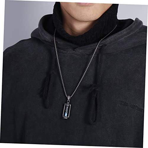 Gatuida Herren Halskette mit Vintage Sanduhr Anhänger Titanium Perlenkette Modisches Schmuckaccessoire für Männer Robust und Hautfreundlich von Gatuida