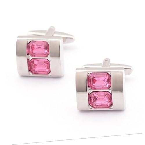 Gatuida Herren Manschettenknöpfe Rosafarbene Kupferlegierung Französische Hemdsärmel Knöpfe Accessoire für Hochzeit und Jubiläum von Gatuida