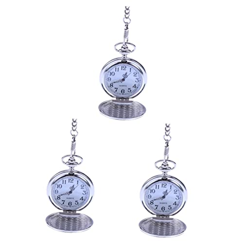 Gatuida 3stücke Elegante Taschenuhr Für Herren Mechanische Vintage Uhr Mit Edelstahlgehäuse Und Abnehmbarer Kette Arabische Ziffern Weißem Zifferblatt Für Besondere Anlässe von Gatuida