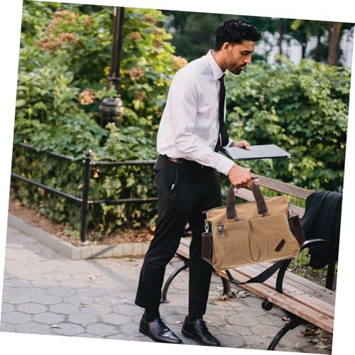 Gatuida Herren Umhängetasche Canvas Schultertasche Großes Fassungsvermögen Multifunktionale Business Tasche Retro Stil Atmungsaktiv Leicht Reißverschluss Outdoor Alltag von Gatuida