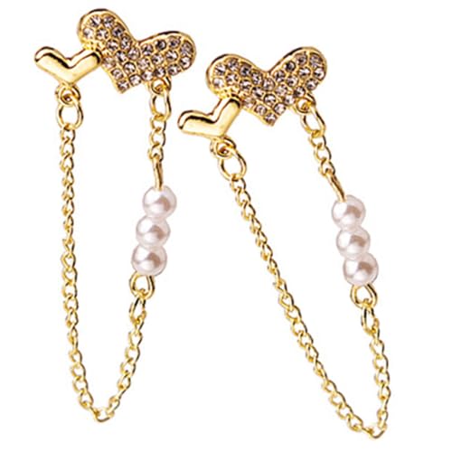 Gatuida Herz Ohrringe mit Perlen und Kettenanhänger Damen Ohrstecker Modischer Schmuck für Frauen Einzigartiges Design Vielseitig Kombinierbar von Gatuida