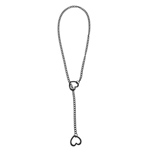 Gatuida Herzanhänger Y halskette Damen Punk Schmuck aus Edelstahl Schwarzes Herz Vintage Kettenaccessoire für Partys und Alltag von Gatuida
