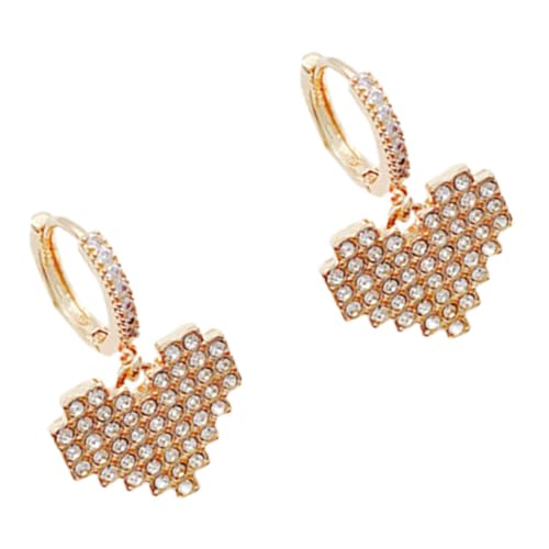 Gatuida Herzförmige Damen Ohrhänger mit Funkelnden Kristallen Modische Tropfenohrringe für Frauen Langlebiger Ohrschmuck für Partys und Alltagslook von Gatuida