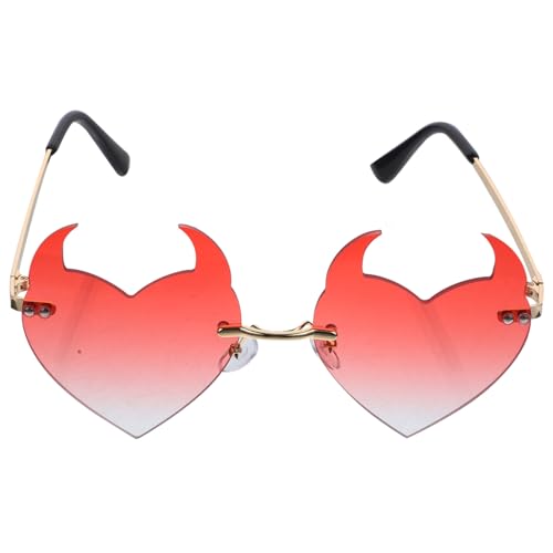 Gatuida Herzförmige Randlose Sonnenbrille mit Pc-rahmen Leichte Strapazierfähige Horn-optik Modisch für Damen und Herren für Party Strand Urlaub Streetstyle und Fotosessions Gatuida Herzförmige Randlose Sonnenbrille mit Pc-rahmen Leichte Strapazierfähige Horn-optik Modisch für Damen und Herren für Party Strand Urlaub Streetstyle und Fotosessions von Gatuida