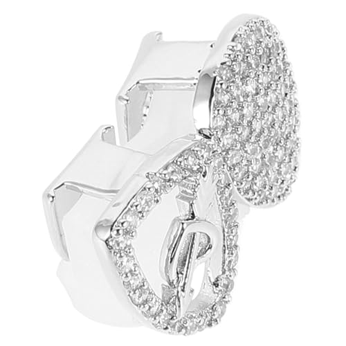 Gatuida Herzförmige Silberne Zähne mit für Halloween Doppelte Zahn Caps für Hip Hop Kostüme Ergonomisches Design für Partys und Cosplay von Gatuida