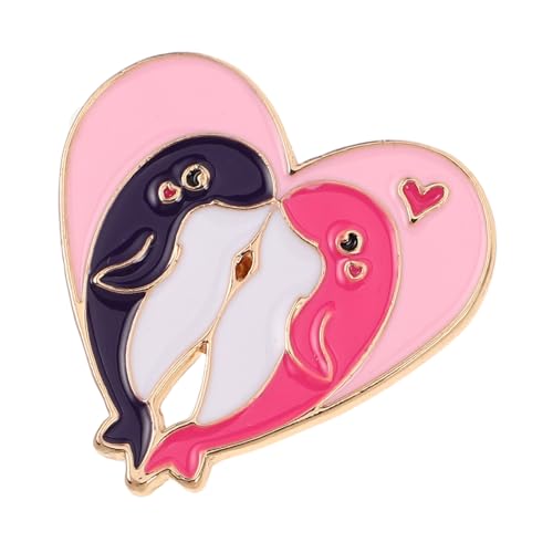 Gatuida Herzförmige Anstecknadel Aus Metall Mit Cartoon-delfin-design Süße Brosche Zum Aufnähren Kleidung Rucksack Oder Hut Als Accessoire Für Hochzeit Valentinstag Und Partys von Gatuida