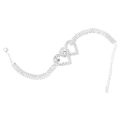 Gatuida Herzförmiges Fußkettchen Einstellbare Fußkette mit Funkelnden Rhinestones für Sommer Am Strand Vielseitiger Schmuck für Frauen von Gatuida