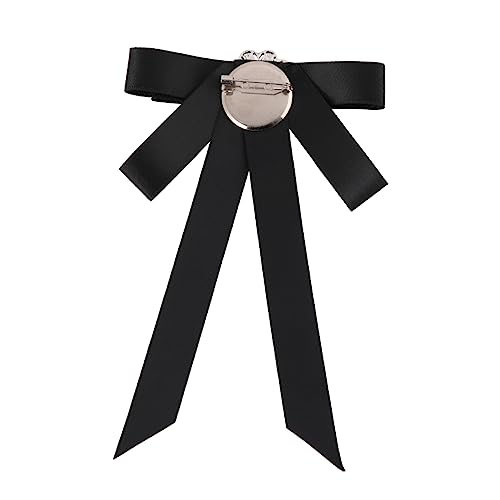 Gatuida Hochwertige Brosche mit Schleifen Design Funkelnde Strasssteine Dekorative Anstecknadel für Damen für Kleidung und Schals Elegant und Retro Schwarz von Gatuida