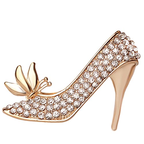 Gatuida Hochwertige Hochzeitsbrosche für Frauen Glitzernde High Heel Anstecknadel Funkelnden Strasssteinen für Abendkleider und Besondere Anlässe von Gatuida