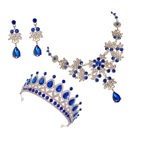 Gatuida Hochwertiges Brautschmuck mit Blauem Strass Crown Filigraner Halskette und Eleganten Ohrringen für Hochzeit Party Fotoshooting Verleiht Festlichen Kleidern Funkelnden Gatuida Hochwertiges Brautschmuck mit Blauem Strass Crown Filigraner Halskette und Eleganten Ohrringen für Hochzeit Party Fotoshooting Verleiht Festlichen Kleidern Funkelnden von Gatuida
