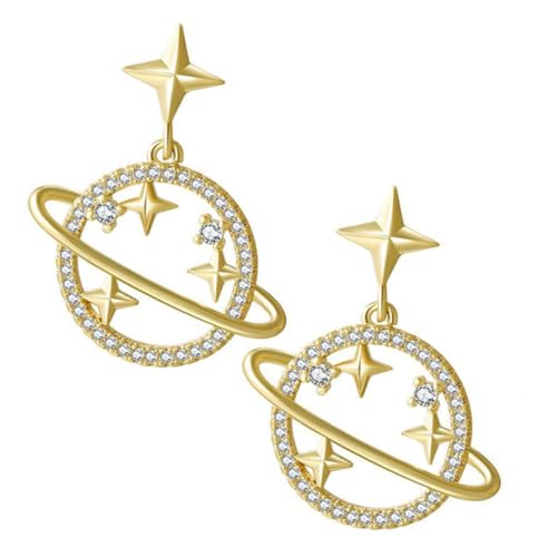Gatuida Hohle Planet Ohrringe Dangle Leichtes Legierungs Schmuck Damen Modisch Elegant für Alltag Party Hochzeit Geschenk von Gatuida