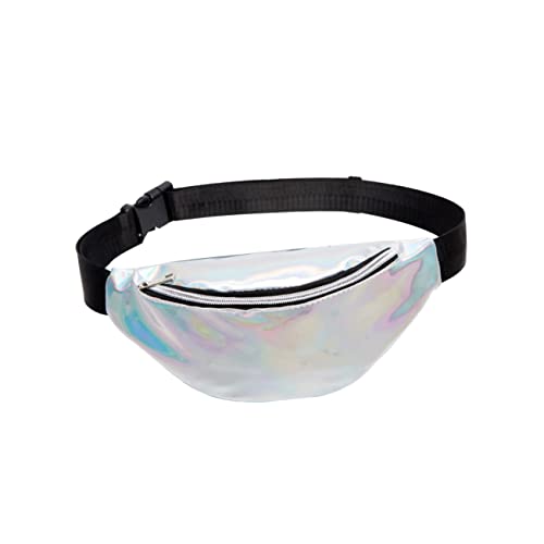 Gatuida Damen Holografische Bauchtasche PVC Taillenbeutel Mit Verstellbarem Riemen Glänzende Hüfttasche Für Reisen Festivals Und Sport von Gatuida