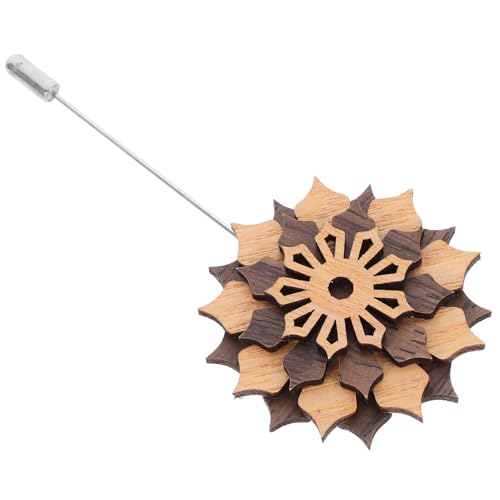 Gatuida Holz Blumen Anstecknadel mit Perlenlegierung Herren Boutonniere Pin Modisch Vielseitig für Anzug Hochzeit Party Accessoires von Gatuida