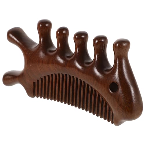 Gatuida Holzkamm zur Kopfhautmassage Multifunktionaler Kamm für Gesicht Hals und Haare Feinzahniger Kamm für Sanfte Anwendung für und Männer von Gatuida