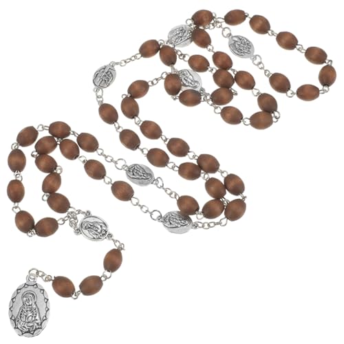 Gatuida Holzperlen Halskette Handgefertigt Modische Gebetskette Unisex für Männer Frauen Vielseitig Schmuck für Alltag Party Büro von Gatuida